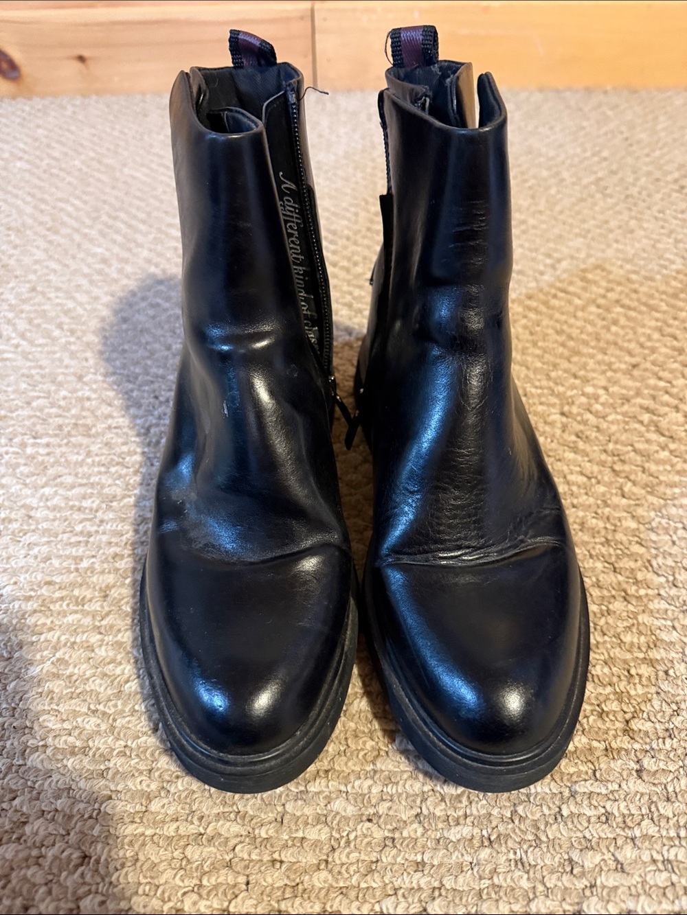 Franco Sarto Black Leather Chelsea Ankle Boots